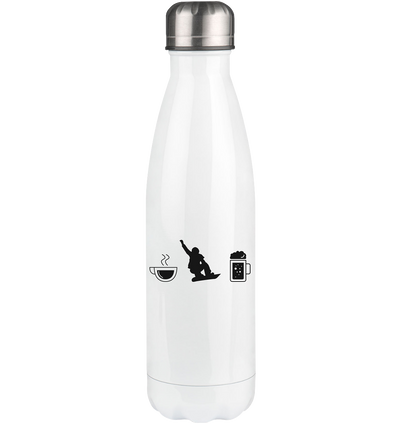 Coffee Beer and Snowboarding - Edelstahl Thermosflasche snowboarden 500ml