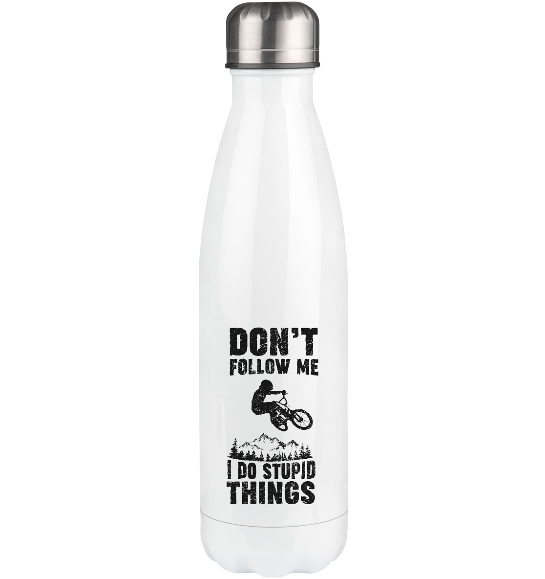 Don't follow me i do stupid things - Edelstahl Thermosflasche mountainbike 500ml