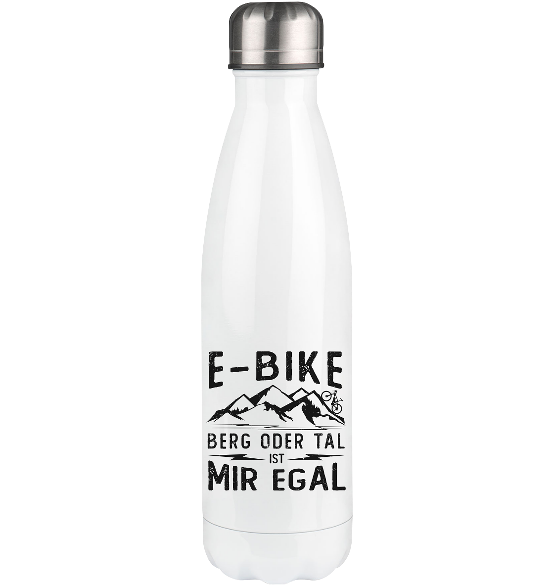 E-Bike - Berg oder Tal ist mir egal - Edelstahl Thermosflasche e-bike 500ml