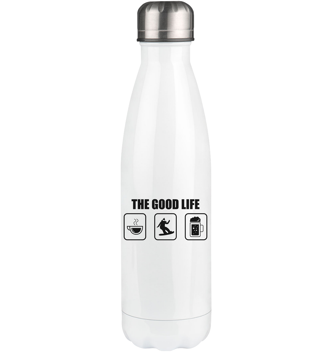 The Good Life 1 - Edelstahl Thermosflasche snowboarden 500ml
