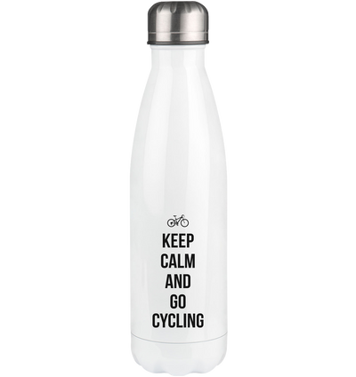 Keep calm and go cycling - Edelstahl Thermosflasche fahrrad 500ml