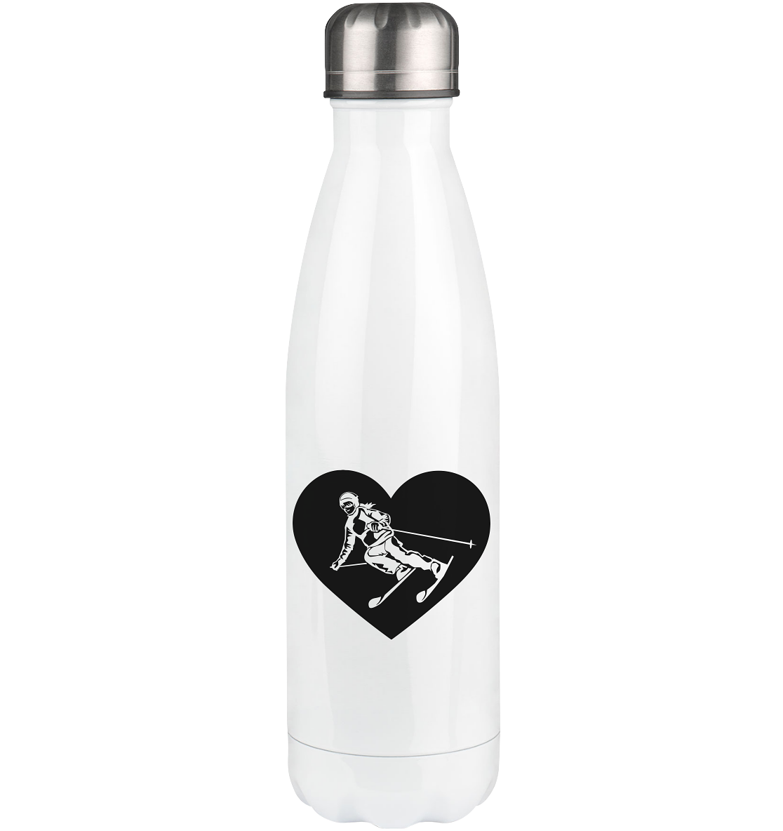Heart 1 and Skiing - Edelstahl Thermosflasche klettern ski 500ml