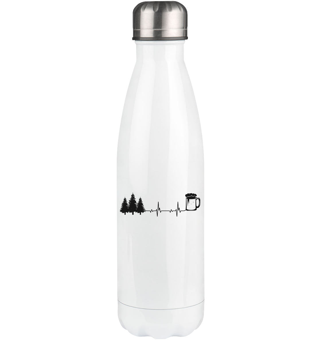 Heartbeat Beer and Trees - Edelstahl Thermosflasche camping UONP 500ml