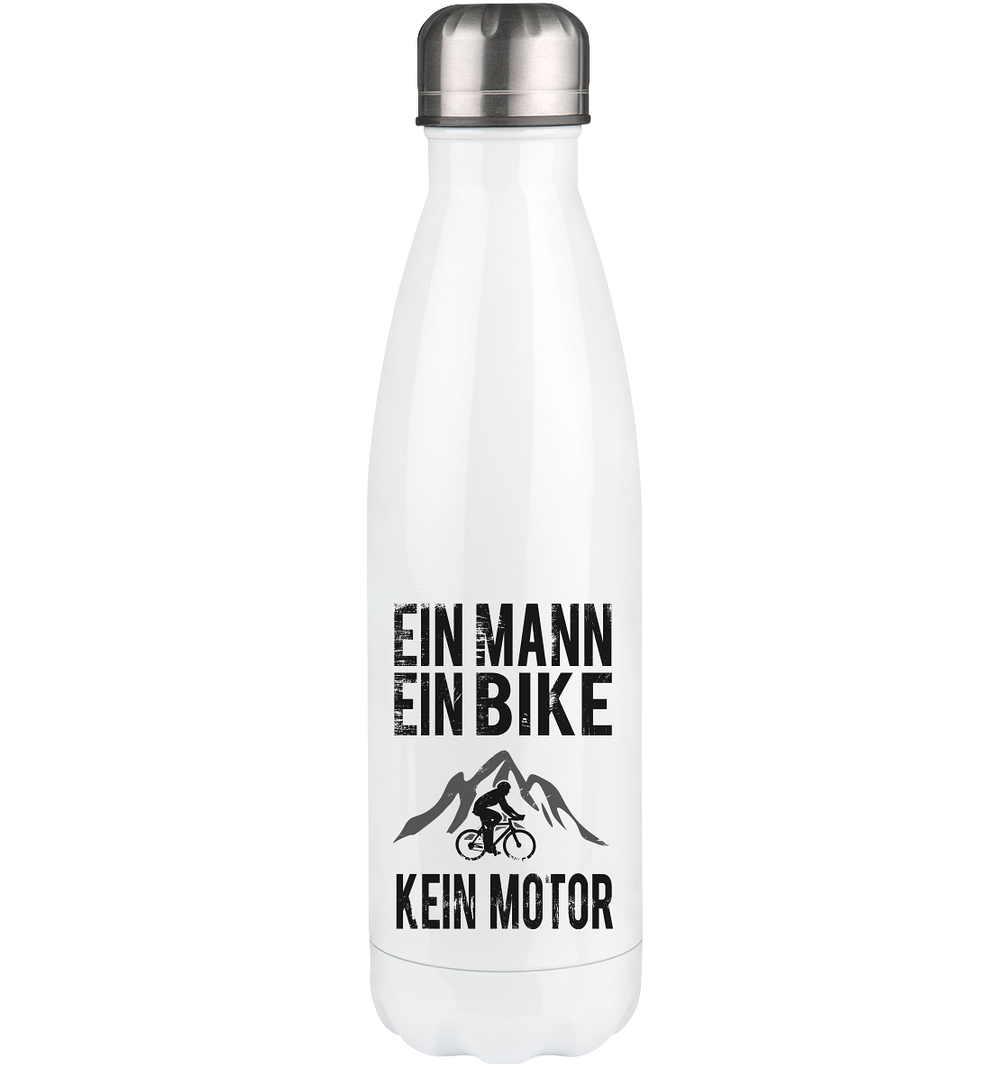 Ein Mann - Ein Bike - Kein Motor - Edelstahl Thermosflasche fahrrad mountainbike 500ml