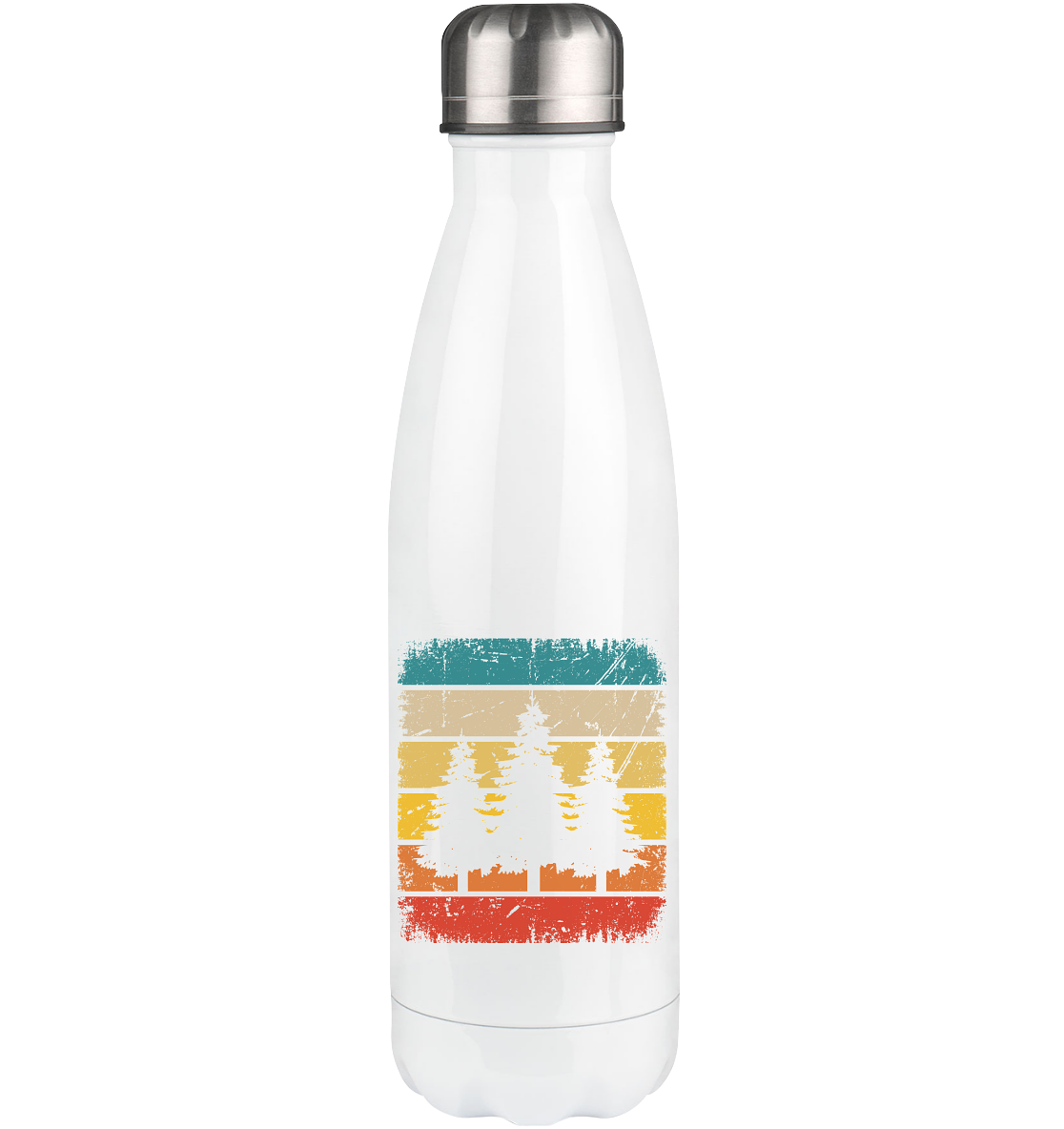 Vintage Square and Trees - Edelstahl Thermosflasche camping UONP 500ml