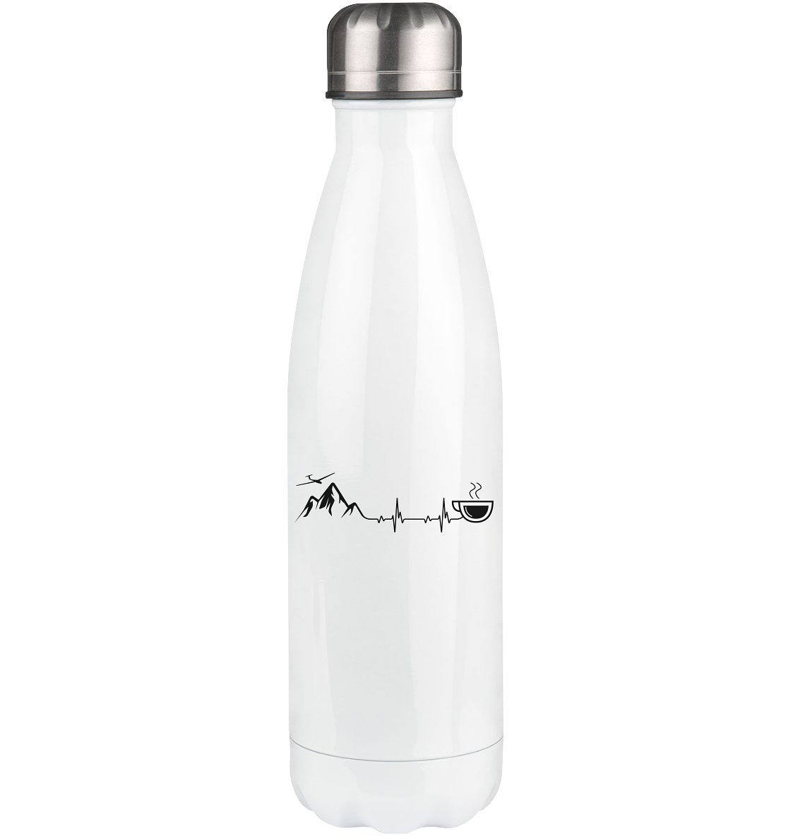 Heartbeat Coffee and Sailplane - Edelstahl Thermosflasche berge 500ml