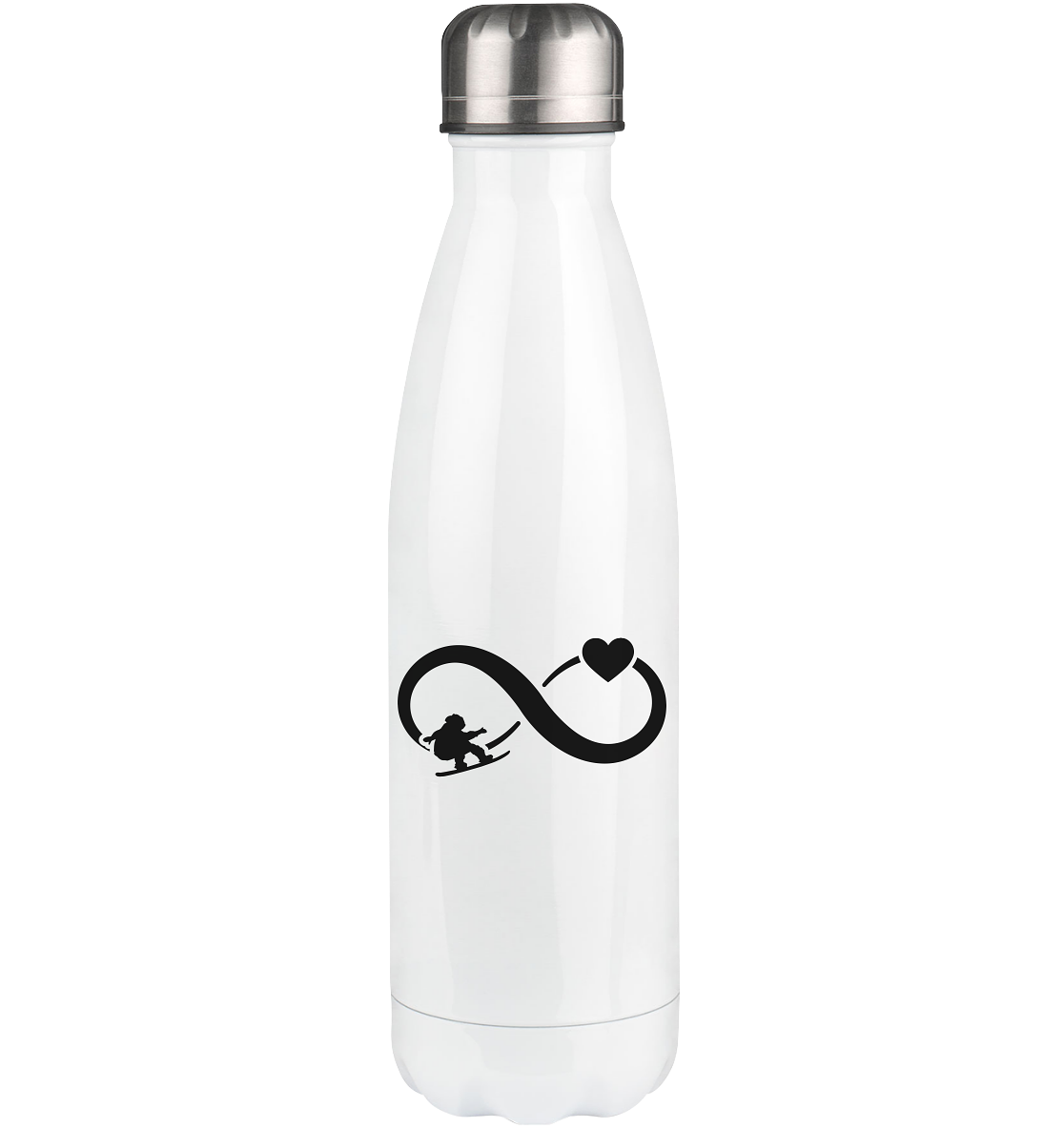 Infinity Heart and Snowboarding - Edelstahl Thermosflasche snowboarden 500ml
