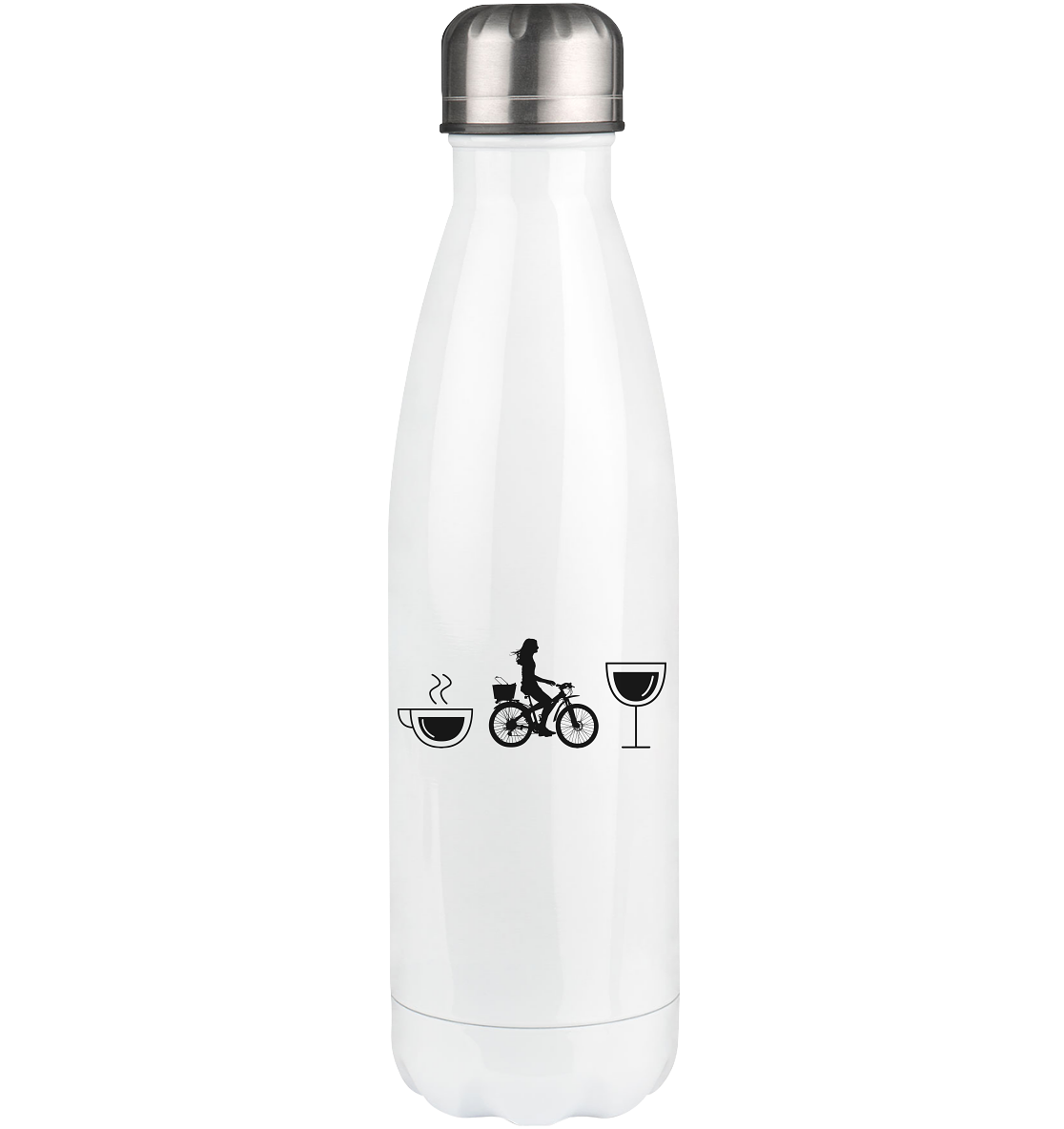 Coffee Wine and Cycling - Edelstahl Thermosflasche fahrrad 500ml