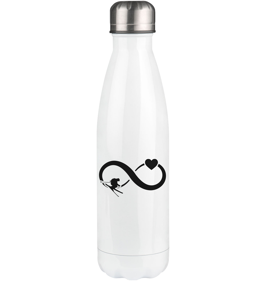 Infinity Heart and Skiing - Edelstahl Thermosflasche klettern ski 500ml