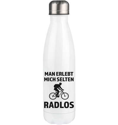 Man erlebt mich selten radlos - Edelstahl Thermosflasche fahrrad mountainbike 500ml