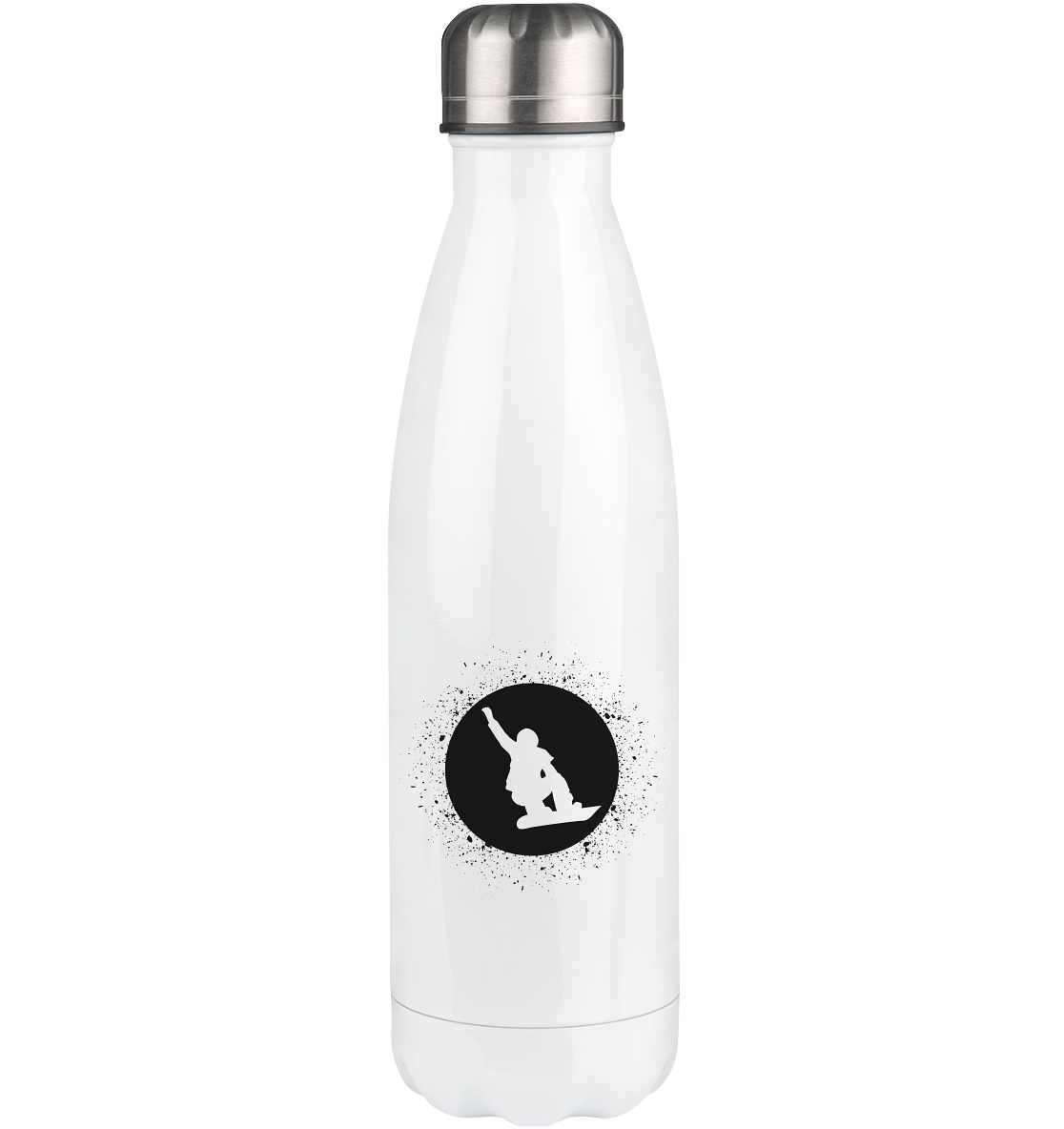 Circle with Splash and Snowboarding - Edelstahl Thermosflasche snowboarden 500ml