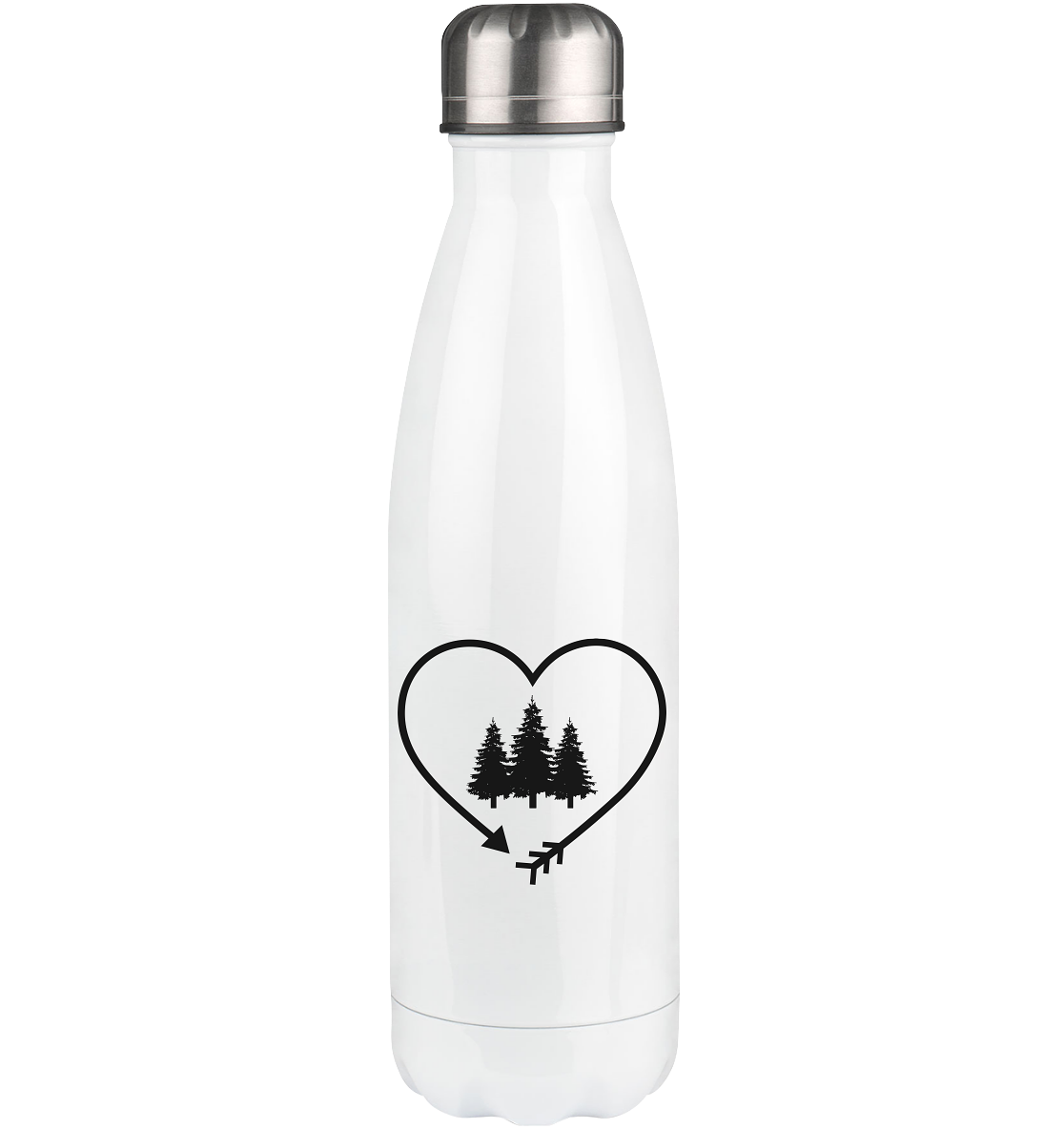 Arrow in Heartshape and Trees - Edelstahl Thermosflasche camping UONP 500ml