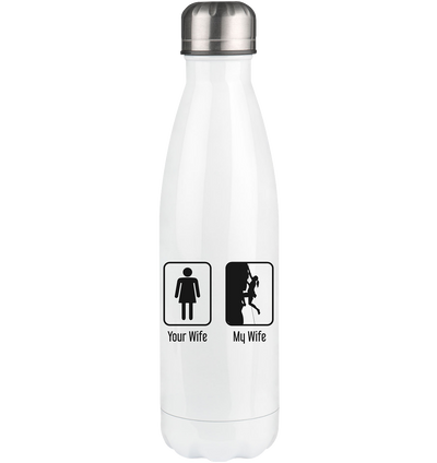 Your Wife - My Wife - Edelstahl Thermosflasche klettern 500ml