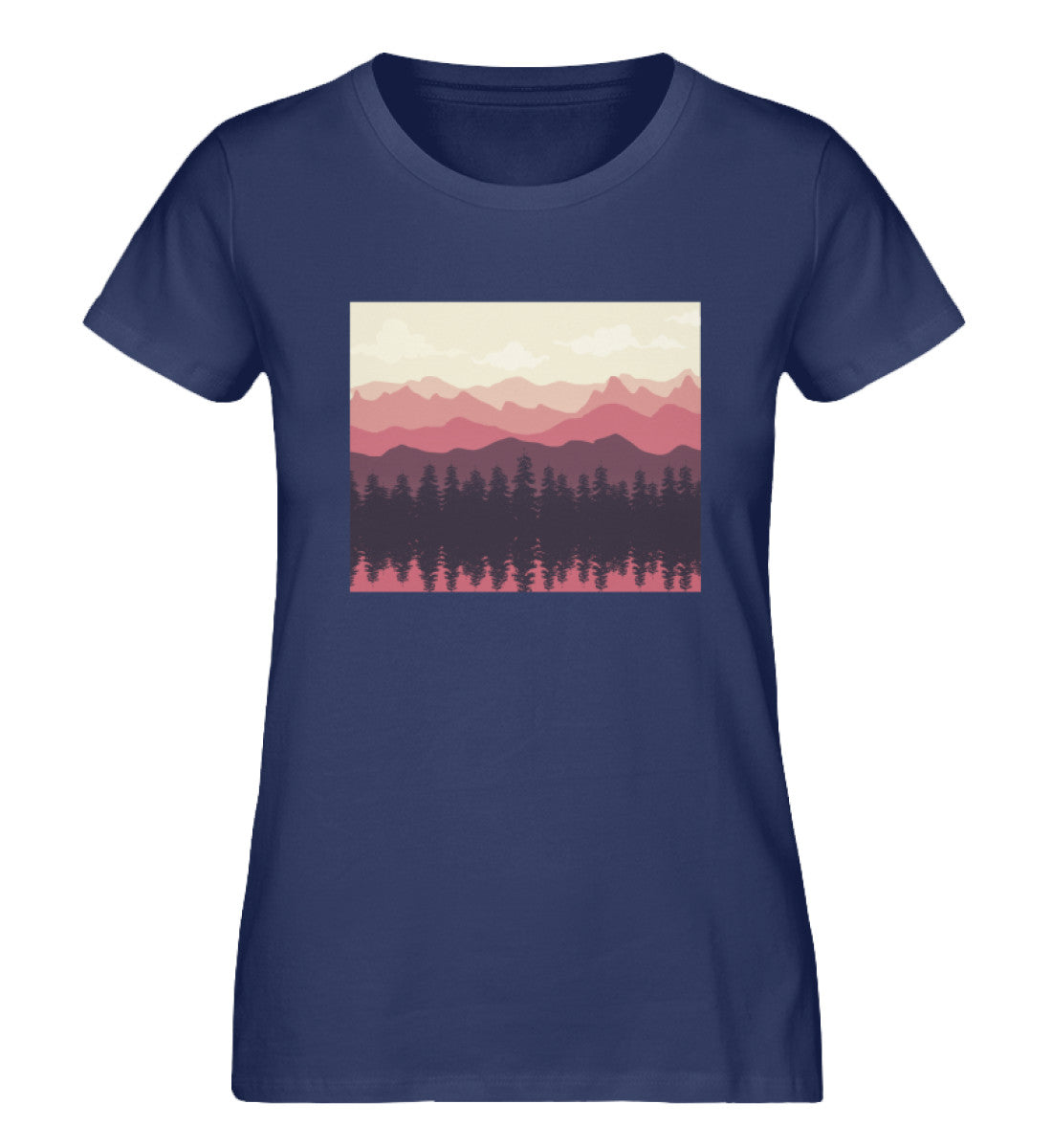 Berglandschaft - Damen Premium Organic T-Shirt berge Navyblau