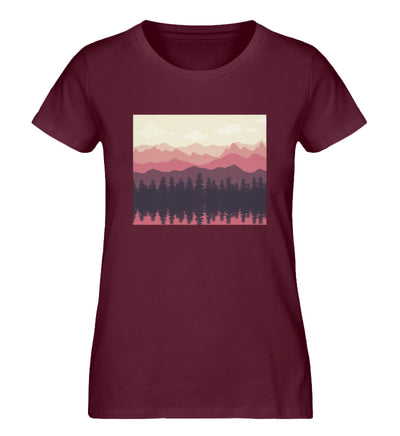 Berglandschaft - Damen Premium Organic T-Shirt berge Weinrot