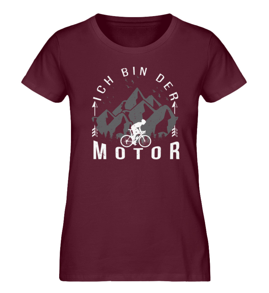Ich Bin Der Motor - Damen Premium Organic T-Shirt fahrrad mountainbike Weinrot