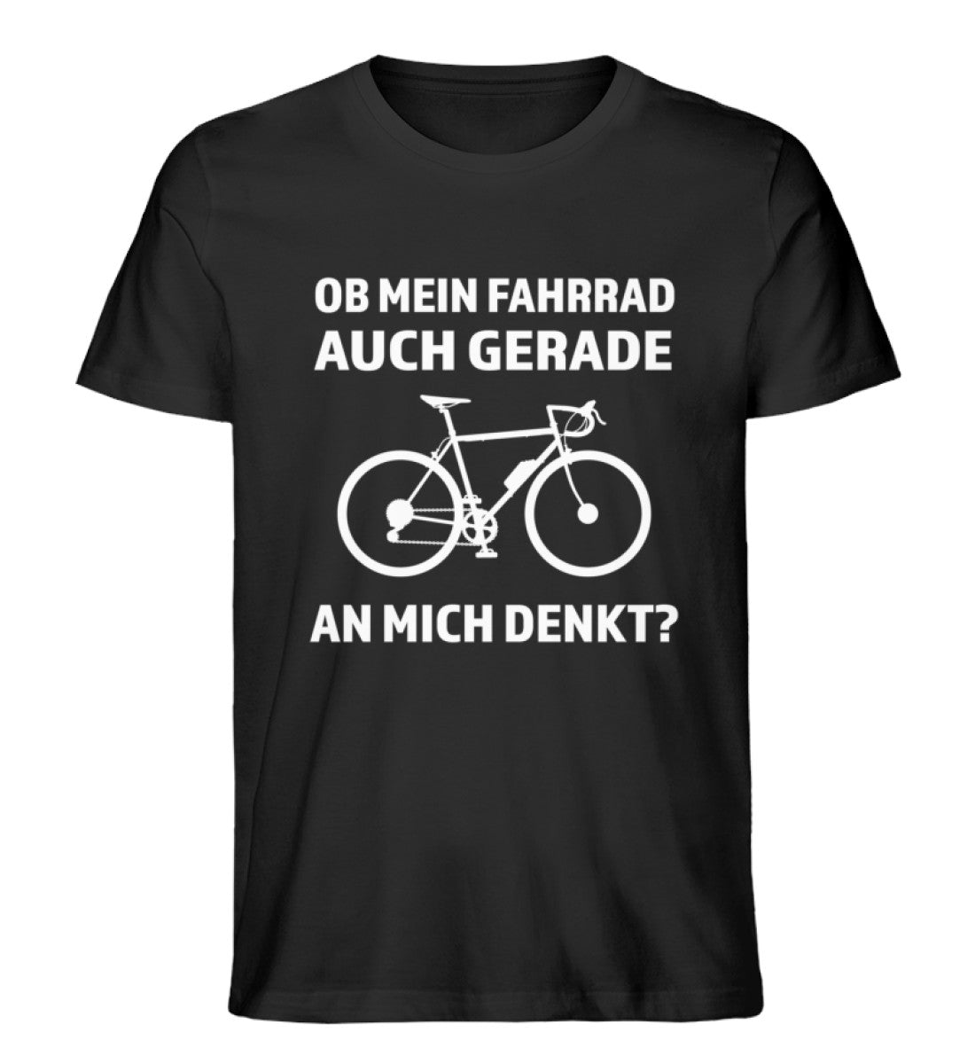 Ob mein Fahrrad gerade an mich denkt- Herren Premium Organic T-Shirt fahrrad Schwarz