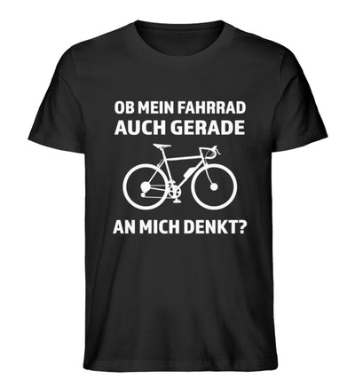 Ob mein Fahrrad gerade an mich denkt- Herren Premium Organic T-Shirt fahrrad Schwarz