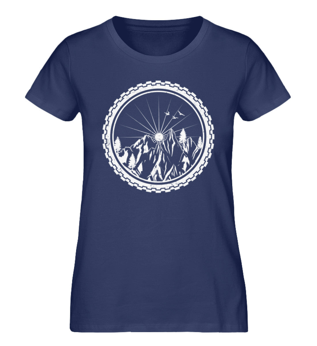 Rad - Damen Organic T-Shirt fahrrad mountainbike Navyblau