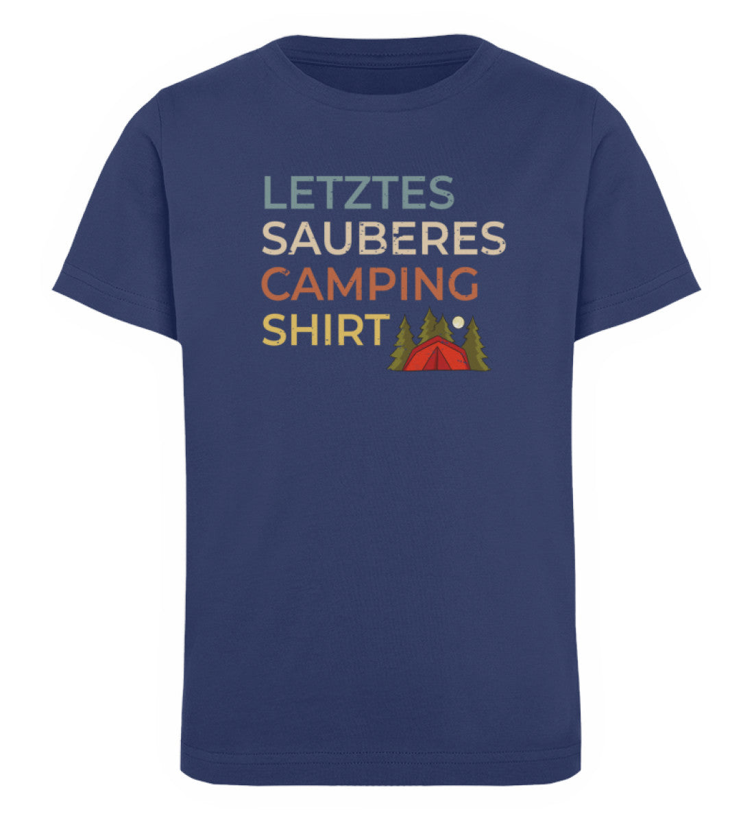 Letztes sauberes Camping Shirt - Kinder Premium Organic T-Shirt camping Navyblau