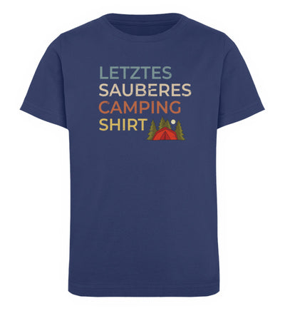 Letztes sauberes Camping Shirt - Kinder Premium Organic T-Shirt camping Navyblau