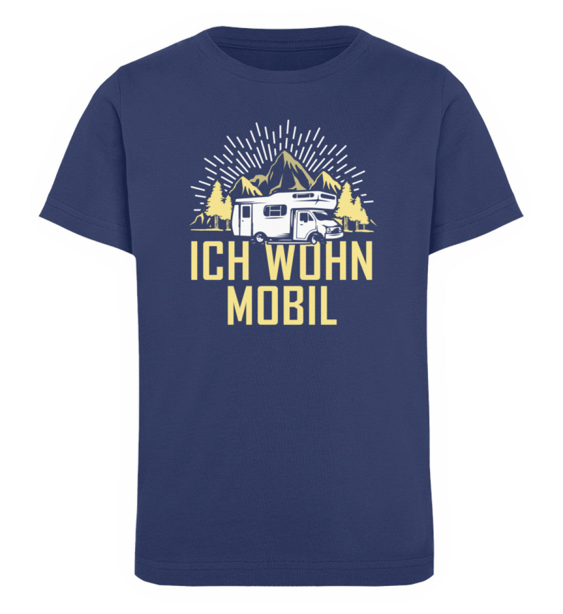 Ich wohn mobil - Kinder Premium Organic T-Shirt camping Navyblau