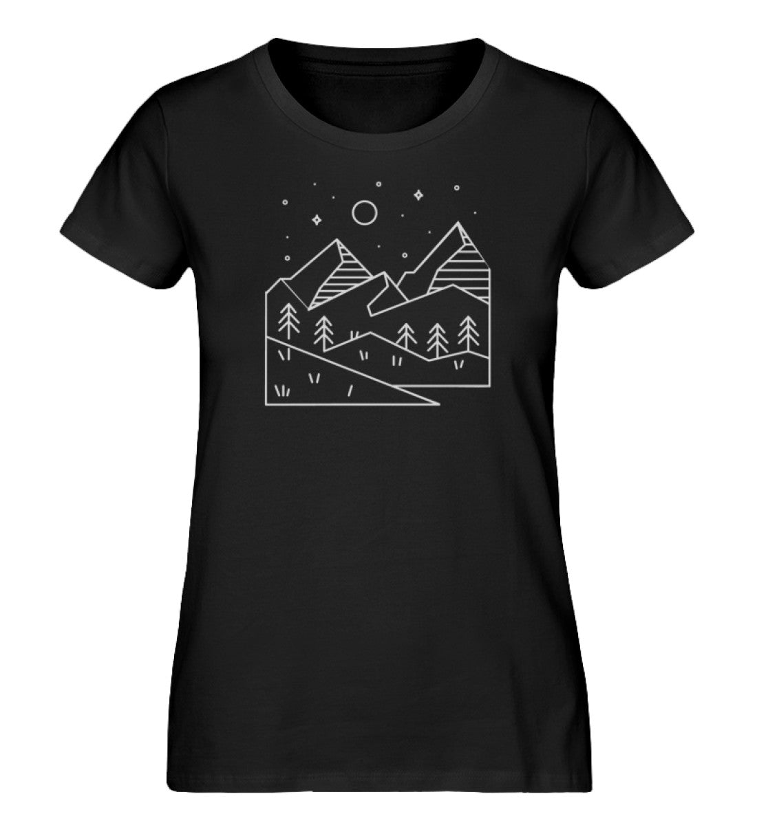 Bergtraum - Damen Organic T-Shirt berge Schwarz