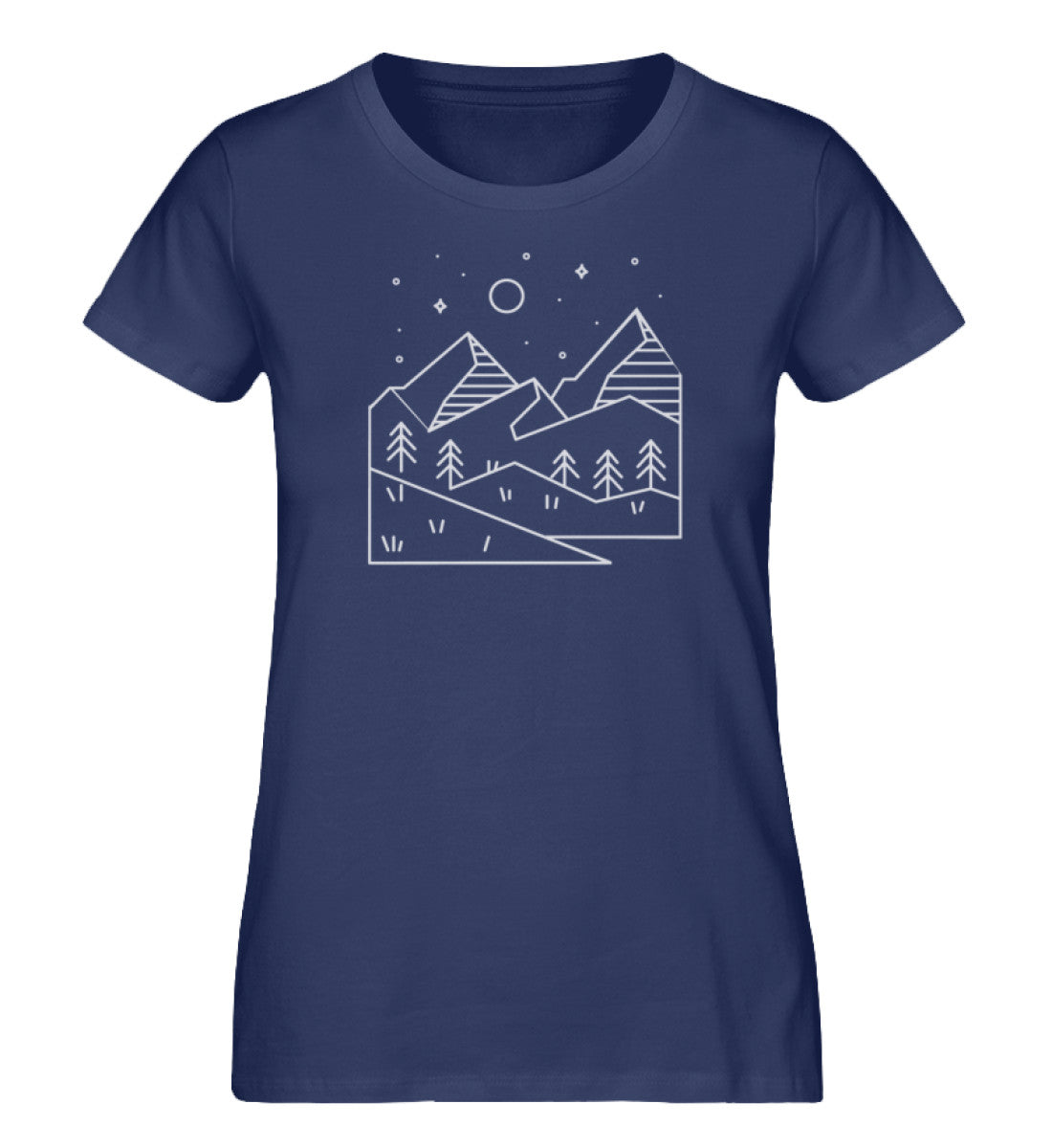 Bergtraum - Damen Organic T-Shirt berge Navyblau