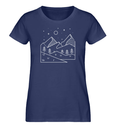 Bergtraum - Damen Organic T-Shirt berge Navyblau