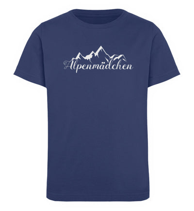 Alpenmädchen - Kinder Premium Organic T-Shirt berge Navyblau