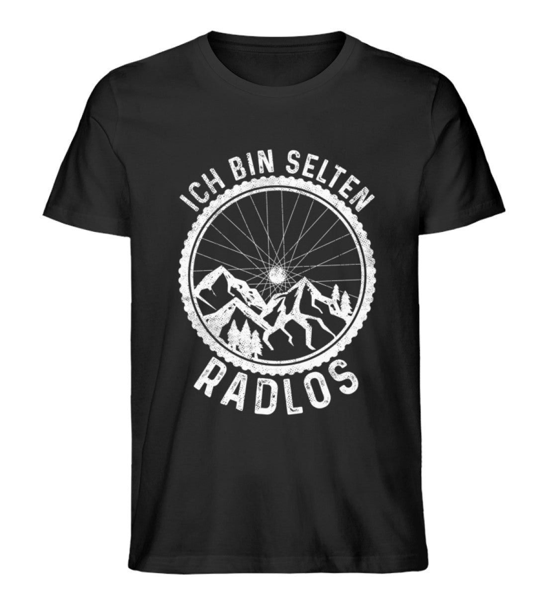 Ich bin selten radlos - Herren Premium Organic T-Shirt fahrrad mountainbike Schwarz