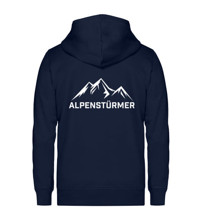 Alpenstürmer - Unisex Premium Organic Sweatjacke berge wandern Navyblau