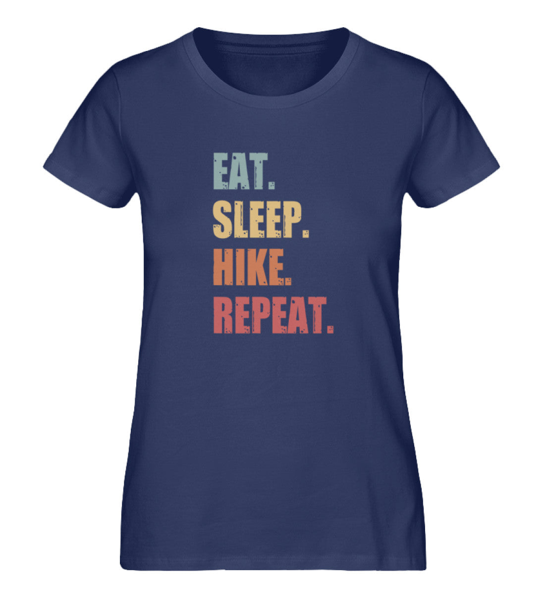 Eat Sleep Hike Repeat - Damen Organic T-Shirt wandern Navyblau