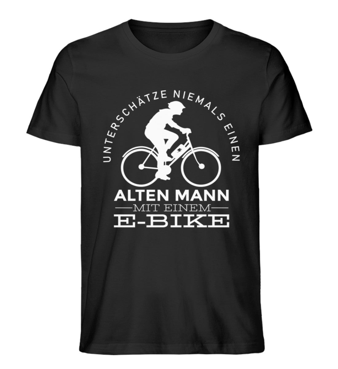 Alter Mann mit einem E-Bike - Herren Organic T-Shirt' e-bike Schwarz