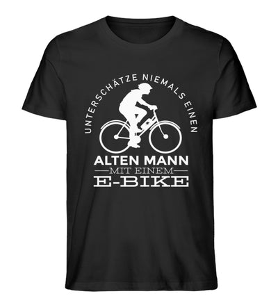 Alter Mann mit einem E-Bike - Herren Organic T-Shirt' e-bike Schwarz