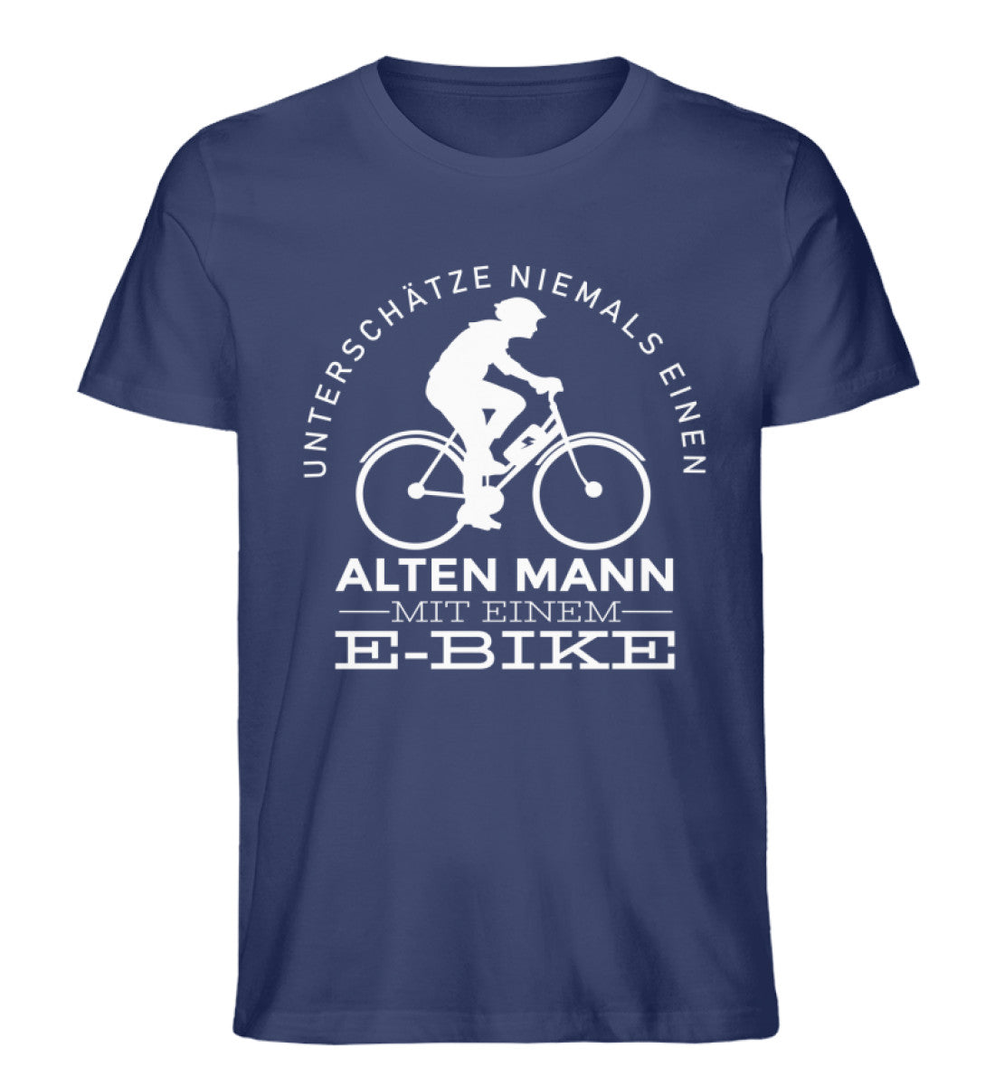 Alter Mann mit einem E-Bike - Herren Organic T-Shirt' e-bike Navyblau