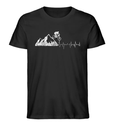 Herzschlag Bergbiker - Herren Premium Organic T-Shirt mountainbike Schwarz