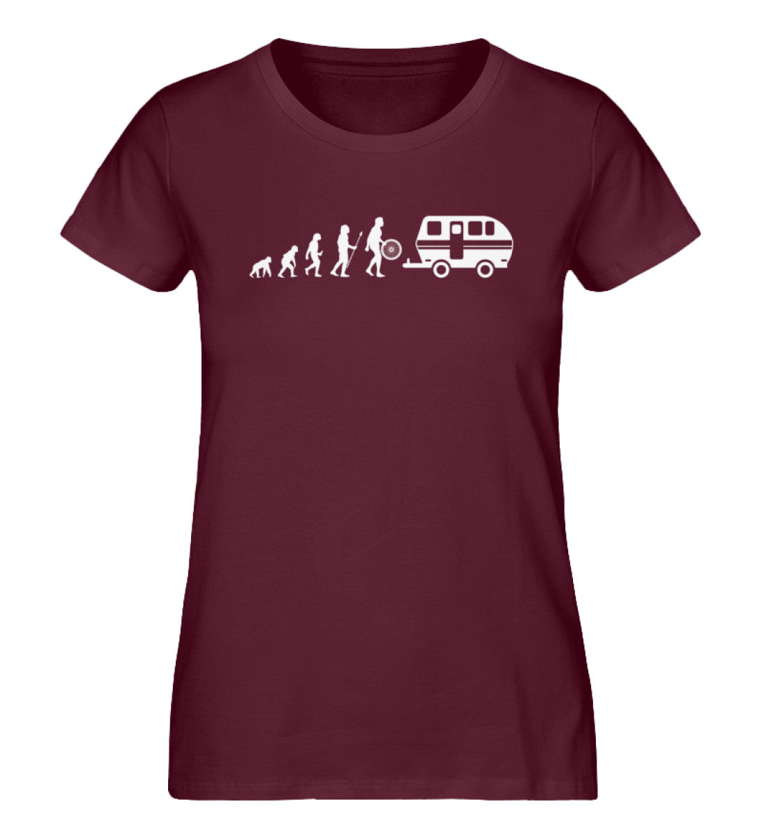 Camping Evolution - Damen Organic T-Shirt camping Weinrot