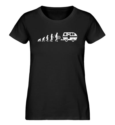 Camping Evolution - Damen Organic T-Shirt camping Schwarz