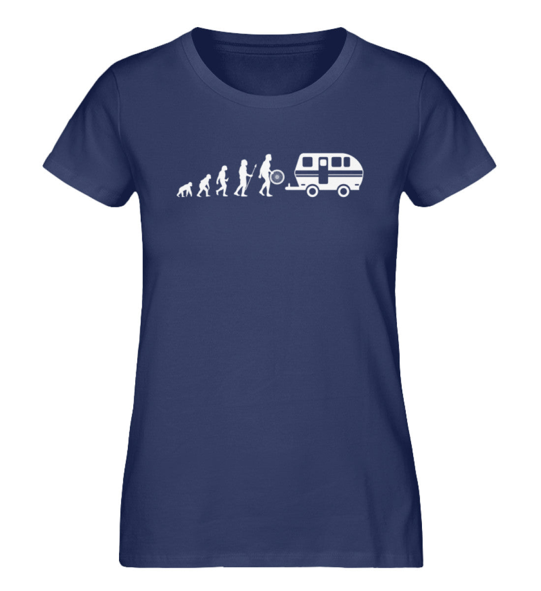 Camping Evolution - Damen Organic T-Shirt camping Navyblau