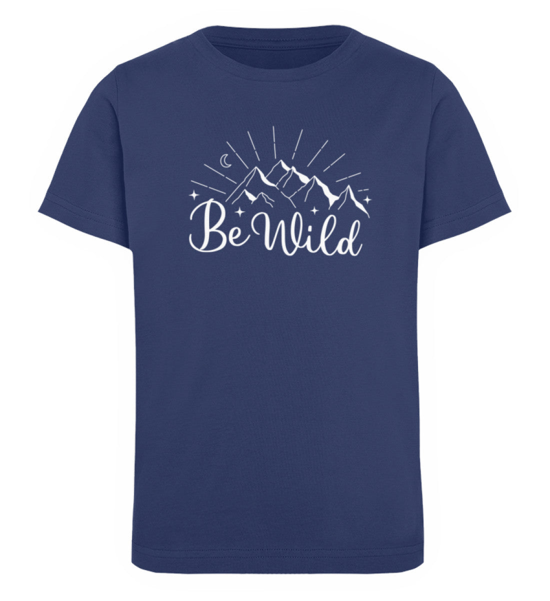 Be Wild - Kinder Premium Organic T-Shirt camping wandern Navyblau