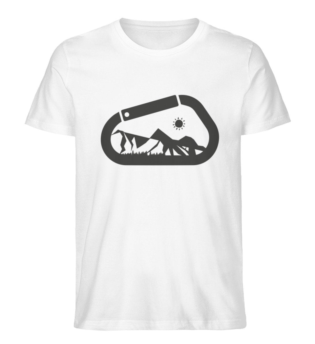 Bergkarabiner - Herren Organic T-Shirt klettern Weiß