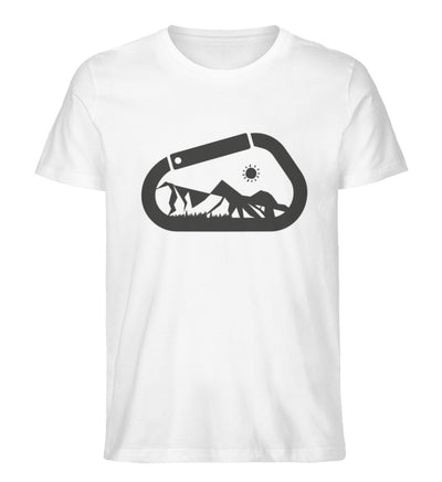 Bergkarabiner - Herren Organic T-Shirt klettern Weiß