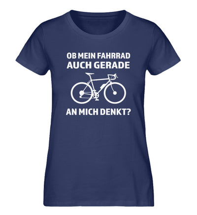 Ob mein Fahrrad gerade an mich denkt- Damen Premium Organic T-Shirt fahrrad Navyblau