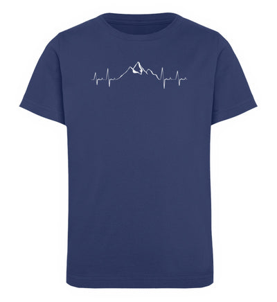 Herzschlag Berge - Kinder Premium Organic T-Shirt berge klettern wandern Navyblau