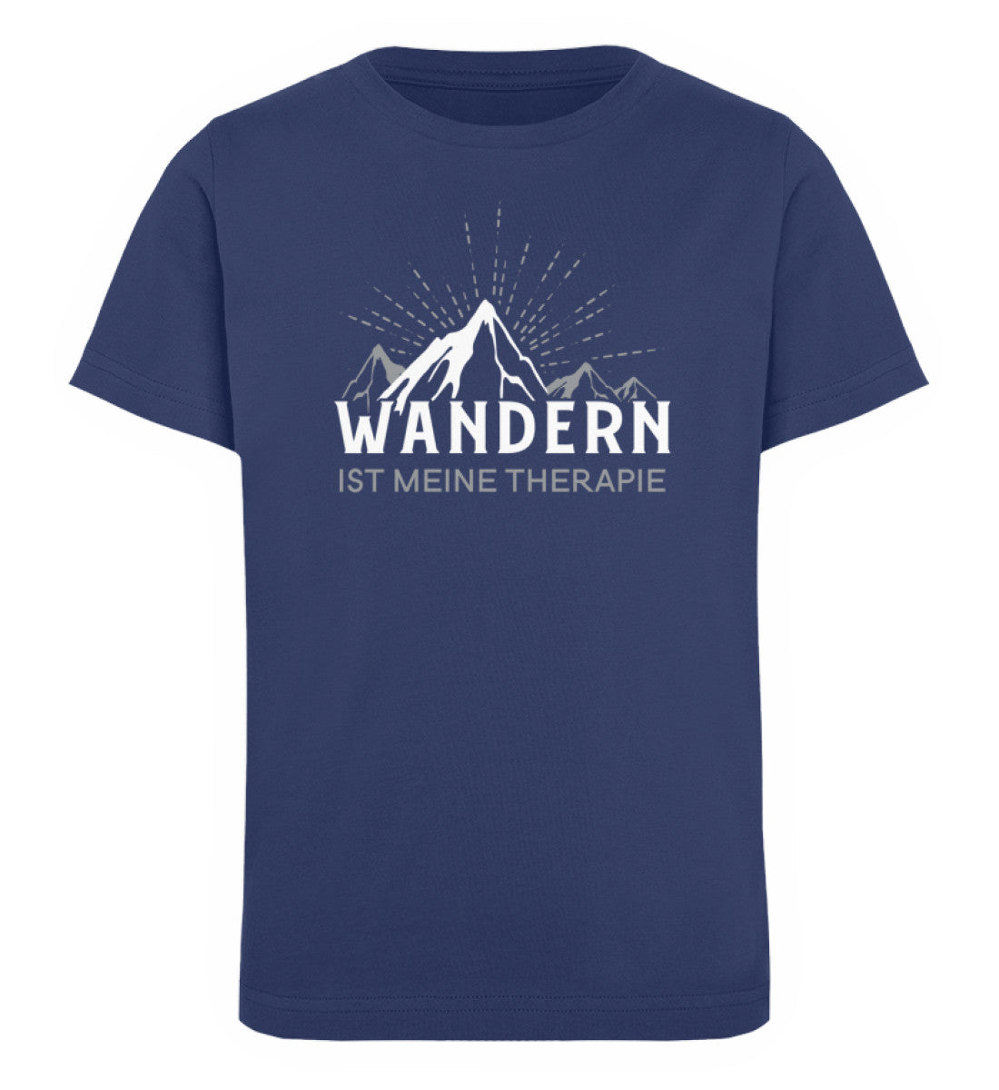 Wandern ist meine Therapie - Kinder Premium Organic T-Shirt Navyblau