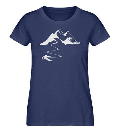 Skisüchtig - Damen Premium Organic T-Shirt Navyblau