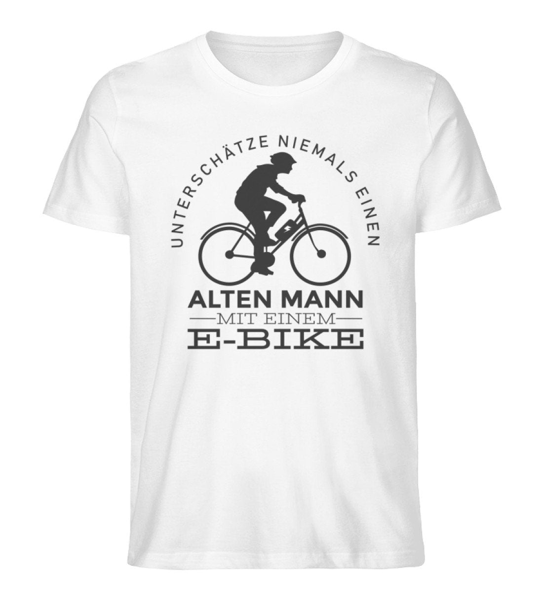 Alter Mann mit einem E-Bike - Herren Organic T-Shirt' e-bike Weiß
