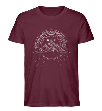 Bergreise Geometrisch - Herren Premium Organic T-Shirt berge camping Weinrot