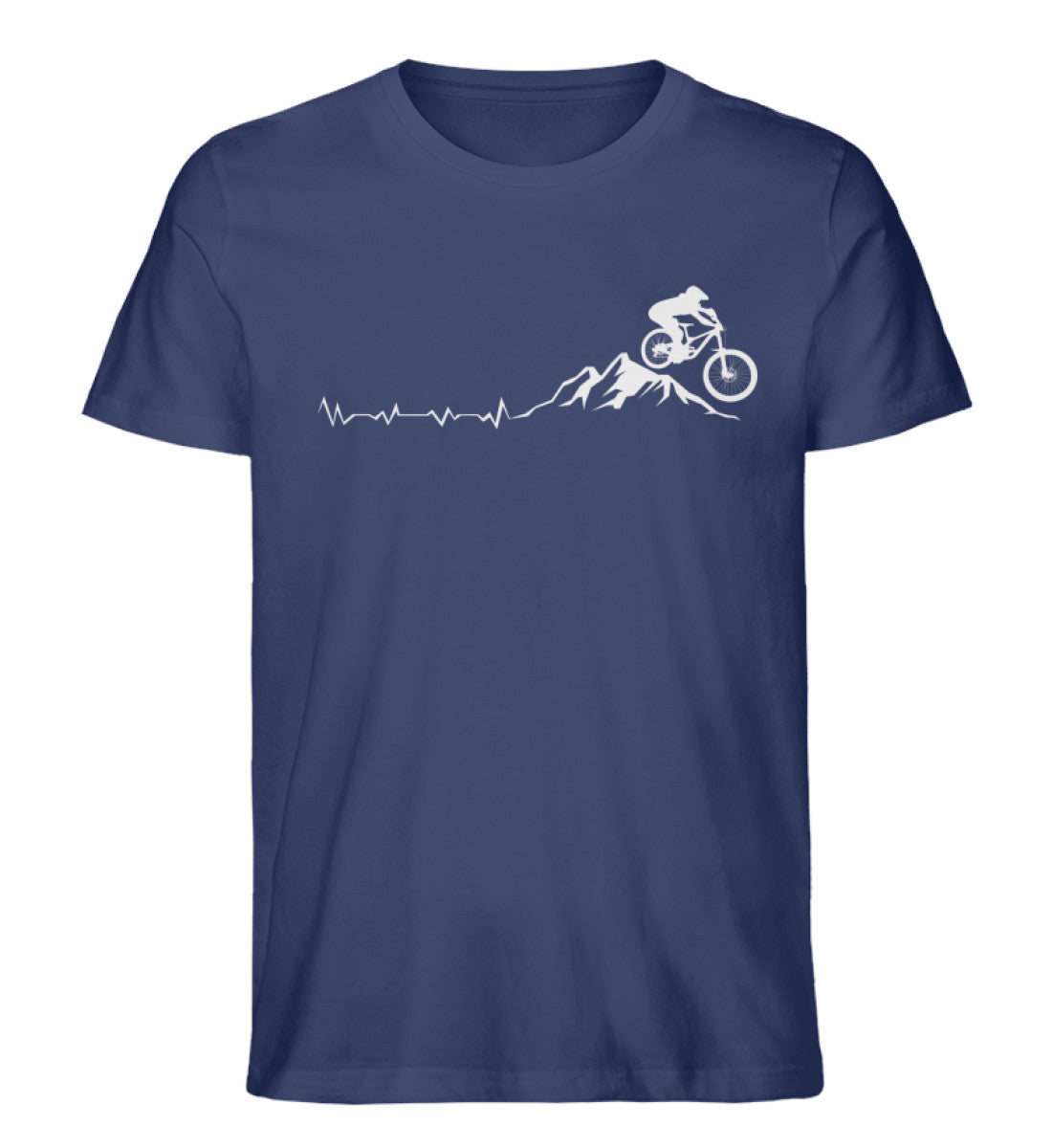 Herzschlag Mountainbiken - Herren Organic T-Shirt mountainbike Navyblau